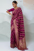 Stunning Magenta Pink Organza Silk Saree With Blouse