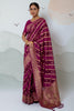 Stunning Magenta Pink Organza Silk Saree With Blouse