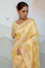 Fascinating Lemon Yellow Organza Silk Saree With Blouse