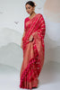Captivating Pink Organza Silk Saree With Blouse