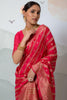Captivating Pink Organza Silk Saree With Blouse