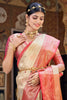Cream And  Red  Fancy Banarasi  Silk Saree