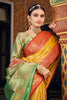 Yellow And Red Fancy Banarasi  Silk Saree