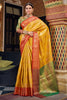 Yellow And Red Fancy Banarasi  Silk Saree