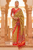 Lime Green Digital Patola Silk With Gold Lagdi Patta