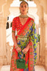 Blue & Green Digital Patola Silk With Gold Lagdi Patta