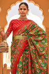 Forest Green Digital Patola Silk With Gold Lagdi Patta