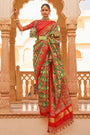Forest Green Digital Patola Silk With Gold Lagdi Patta