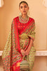 Cream Digital Patola Silk With Gold Lagdi Patta
