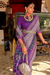 Purple Smoothy Patola Silk With Designer Work on Border