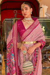 Wine Smoothy Patola Silk With Designer Work on Border