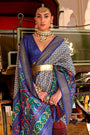 Blue Smoothy Patola Silk With Designer Work on Border