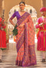 Peach Paithani Silk Saree With Designer Blouse