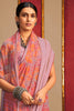 Baby Pink Multy Design Sartin Border Saree With Blouse