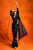 Black color Multy Design Sartin Border Saree With Blouse