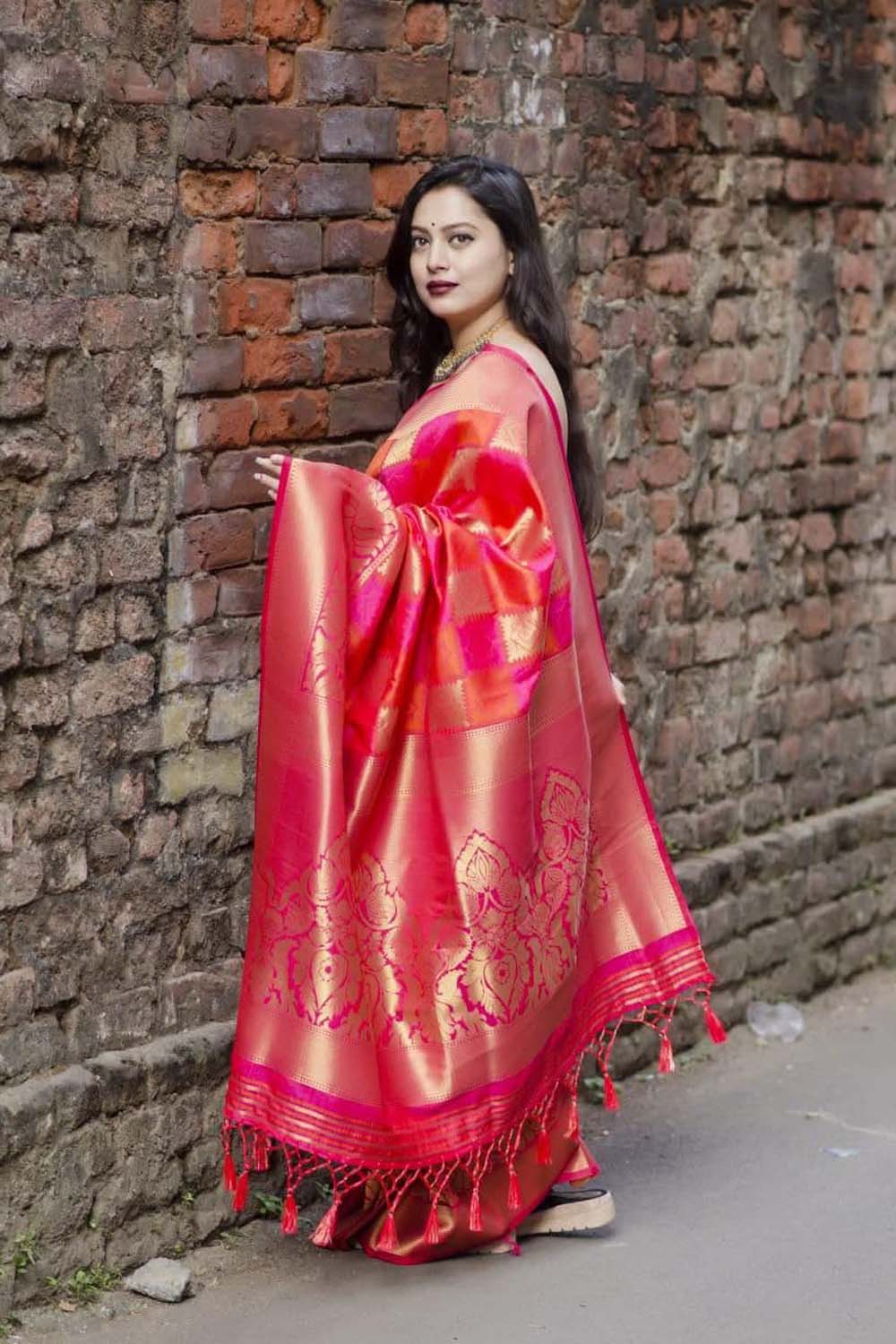 Wedding Affair Pink Kanjivaram Silk Saree