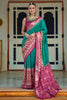 Sea Green Smooth Patola Silk Saree With Khatli & Aare Work