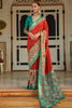 Red Smooth Patola Silk Saree With Khatli & Aare Work