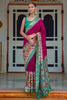 Dark Pink Smooth Patola Silk Saree With Khatli & Aare Work