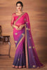 Pink Colour Georgette Silk Saree With Embroidery Work