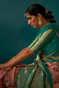 Fascinating Peach Tusser Silk Saree With Designer Blouse