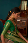 Alluring Light Cream Tusser Silk Saree With Designer Blouse