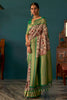 Alluring Light Cream Tusser Silk Saree With Designer Blouse