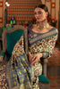 Gray & Light Yellow Smooth Patola Silk Saree With Zari Weaving