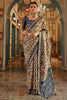 Gray & Light Yellow Smooth Patola Silk Saree With Zari Weaving