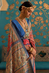 Red Smooth Patola Silk Saree With Zari Weaving