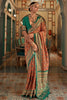 Orange Smooth Patola Silk Saree With Zari Weaving