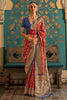 Red Smooth Patola Silk Saree With Zari Weaving