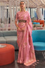 Pink Colour Satin Silk Saree With Zari Weaving Work