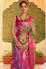 Green & Pink Patola Saree With  Weaving Work