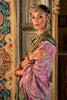 Pink & Dark Green Patola Saree With  Weaving Work
