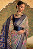 Green & Blue Patola Saree With  Weaving Work