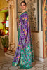 Purple & Teal Green Patola Saree With  Weaving Work