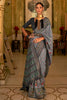 Grey Colour Patola Silk Saree With Weaving Work