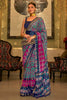 Blue Colour Patola Silk Saree With Weaving Work