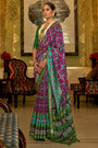 Green And Purple Colour Patola Silk Saree With Weaving Work