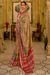 Multi Colour Patola Silk Saree With Weaving Work