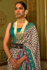 Off White & Turquoise Colour Patola Silk Saree With Weaving Work