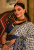 Black & Off White Patola Silk Saree With Weaving Work