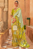 Lime Green Patola Silk Saree With Sparkal Work