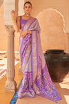 Light Purple Patola Silk Saree With Sparkal Work