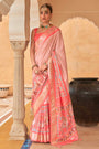 Peach Colour Patola Silk Saree With Sparkal Work