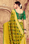 Lime Yellow Dola With Patola Print Saree With  Zari Weaving
