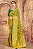 Lime Yellow Dola With Patola Print Saree With  Zari Weaving