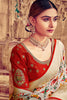 Off White Dola With Patola Print Saree With  Zari Weaving