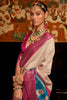 Silk Gala Patola Saree in Pink And Cream